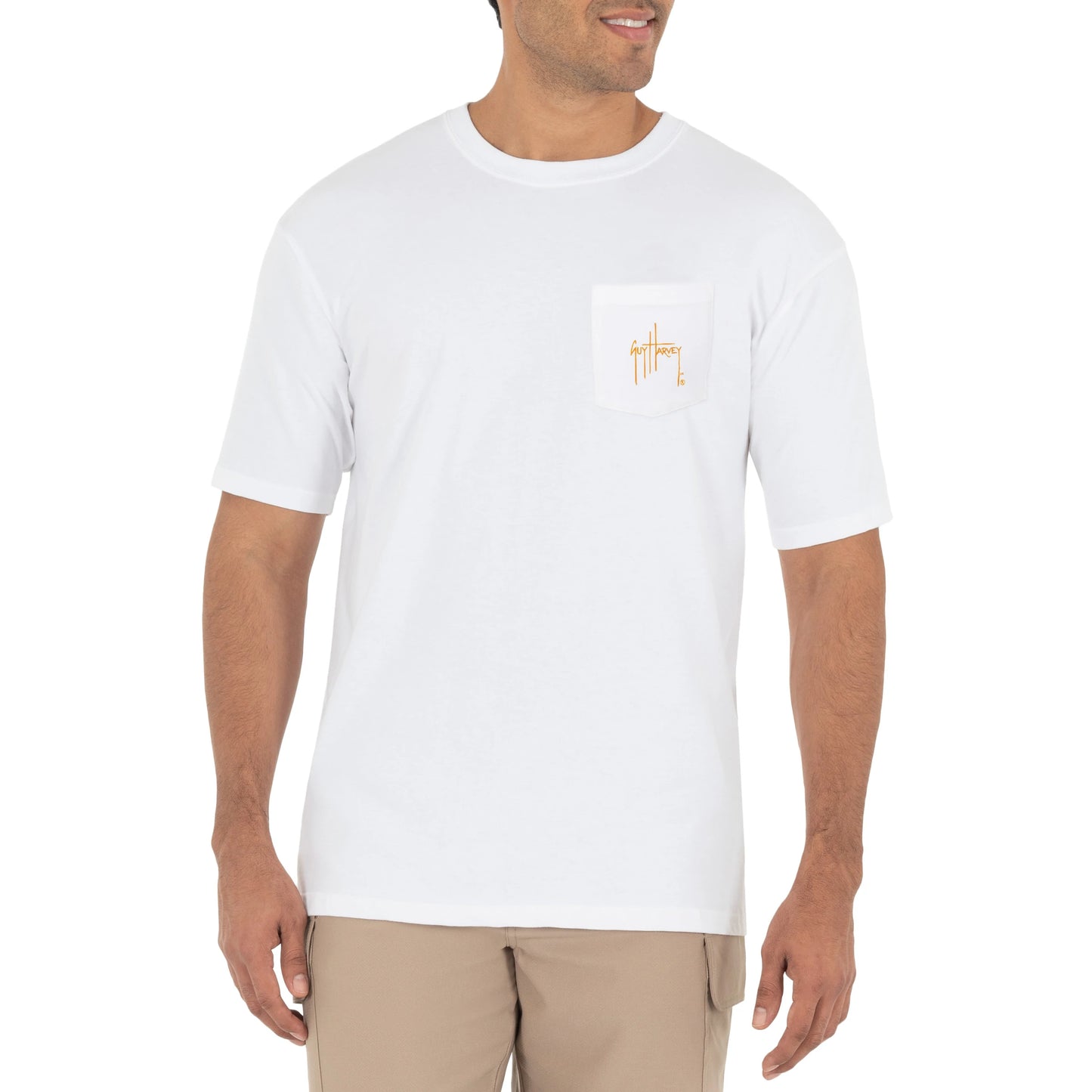 Men's Stacked Billfish Realtree White Short Sleeve Pocket T-Shirt