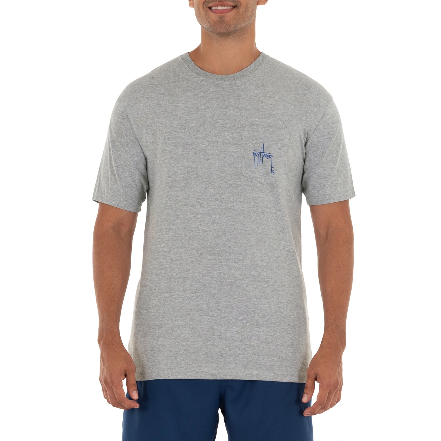 Men Freshwater Largemouth Lunge Bass Short Sleeve Pocket T-Shirt