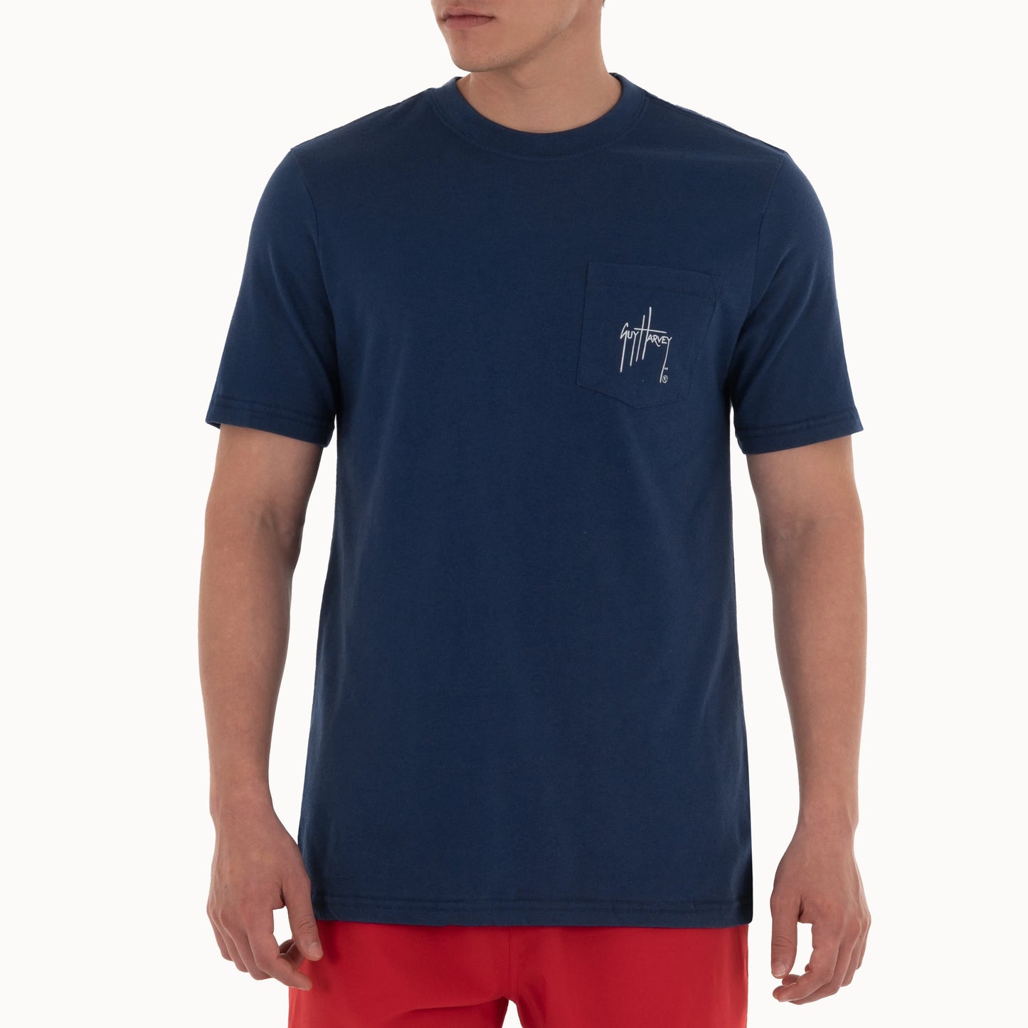 Men's Blue And Bertram Short Sleeve Pocket Navy T-Shirt