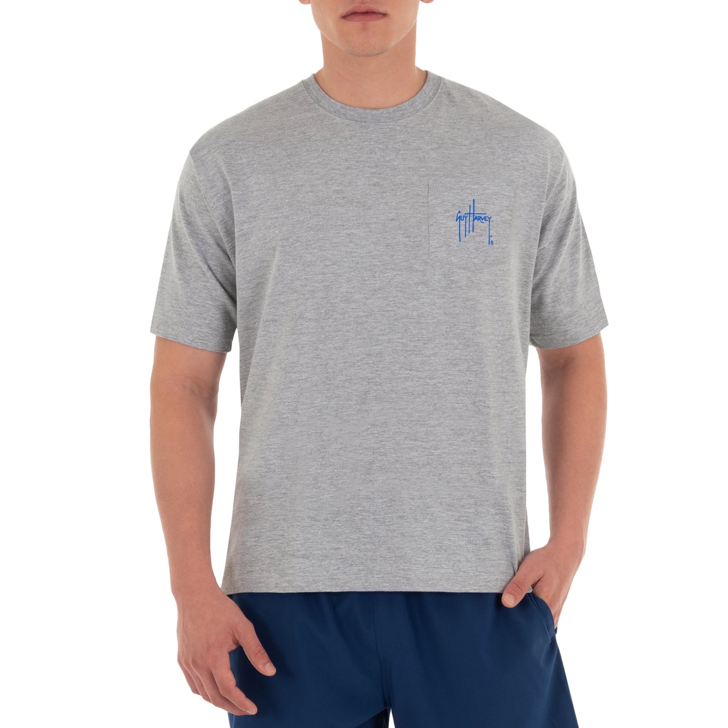 Men's Bonefish Catch II Short Sleeve Pocket Grey T-Shirt