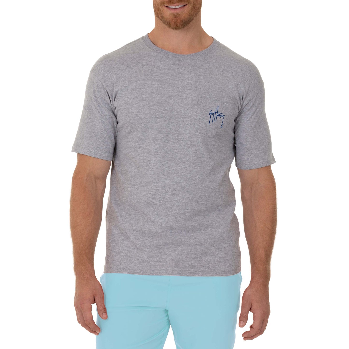 Men's Bass Circle Realtree Grey Short Sleeve Pocket T-Shirt