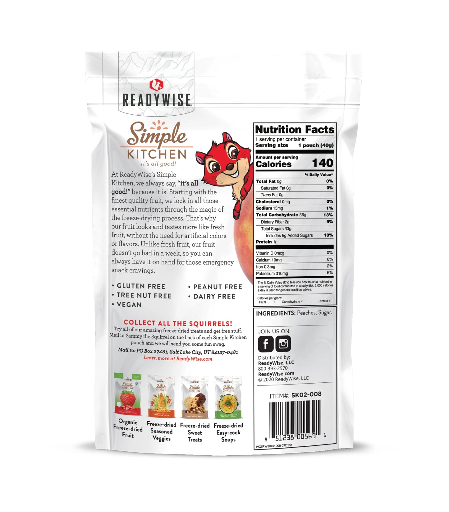 Freeze-Dried Peaches - 6 Pack