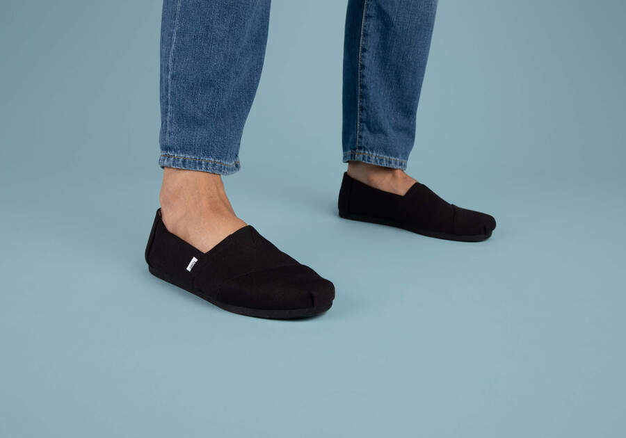 Alpargatas: Alpargatas Toms Recycled Cotton Black Hombre