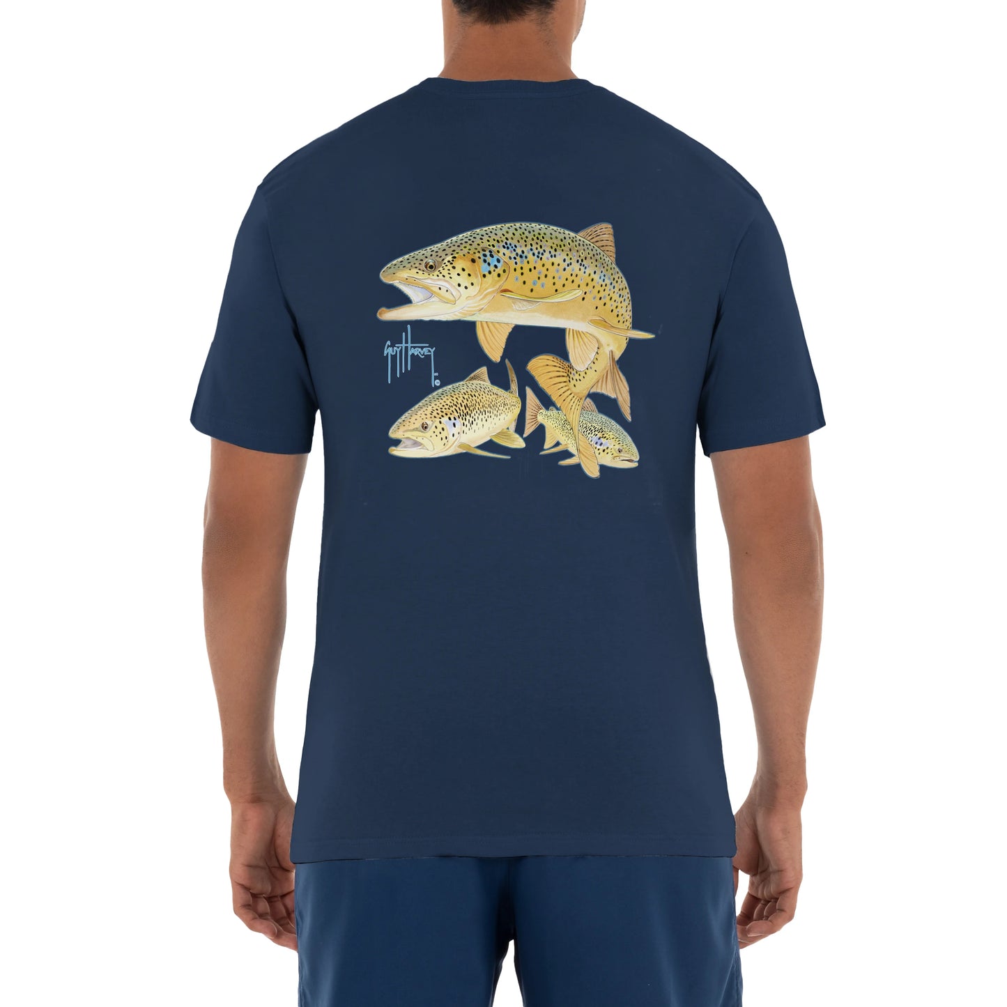 Men Freshwater Brown Trout Short Sleeve Pocket T-Shirt