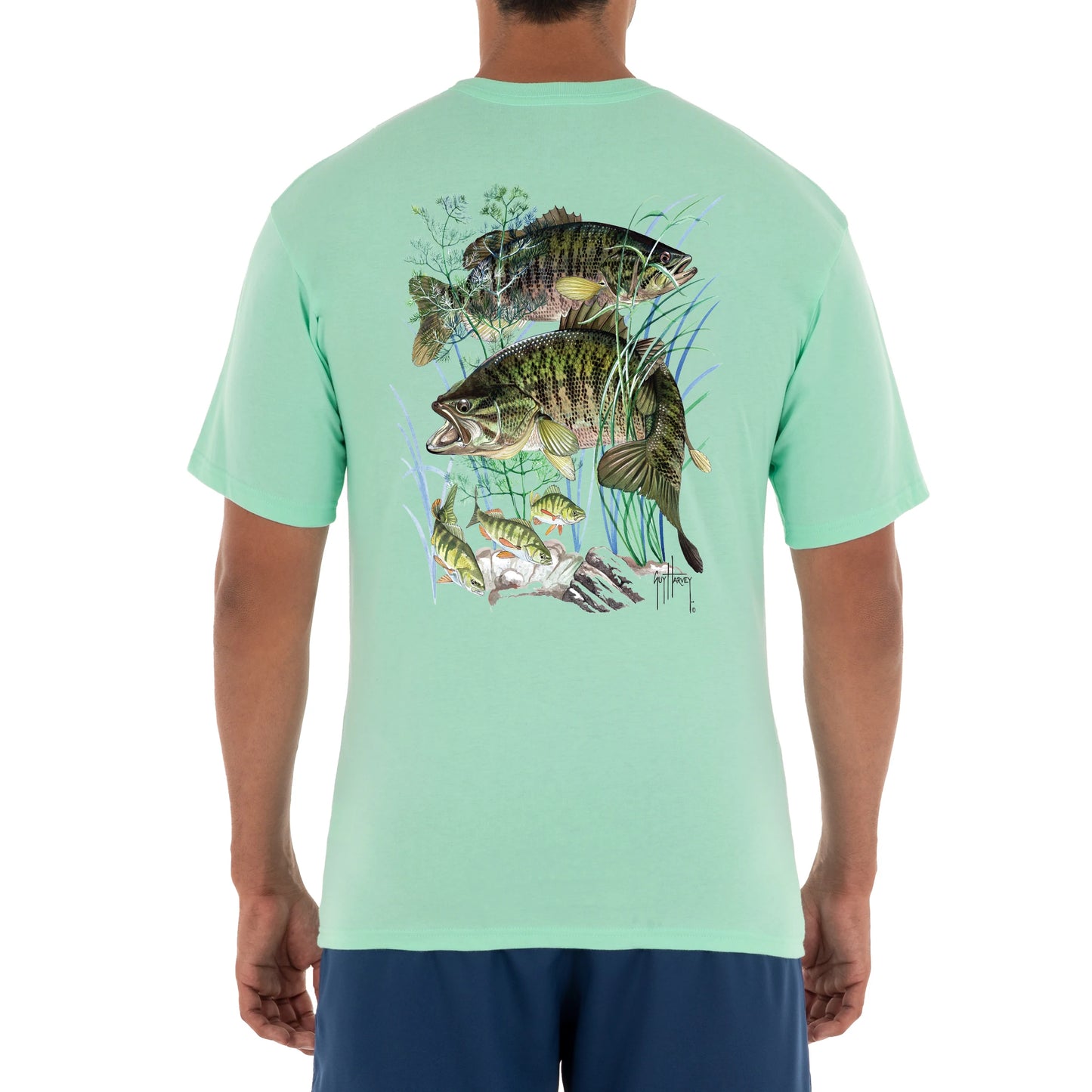 Men Freshwater Small Mouth Bass Short Sleeve Pocket T-Shirt