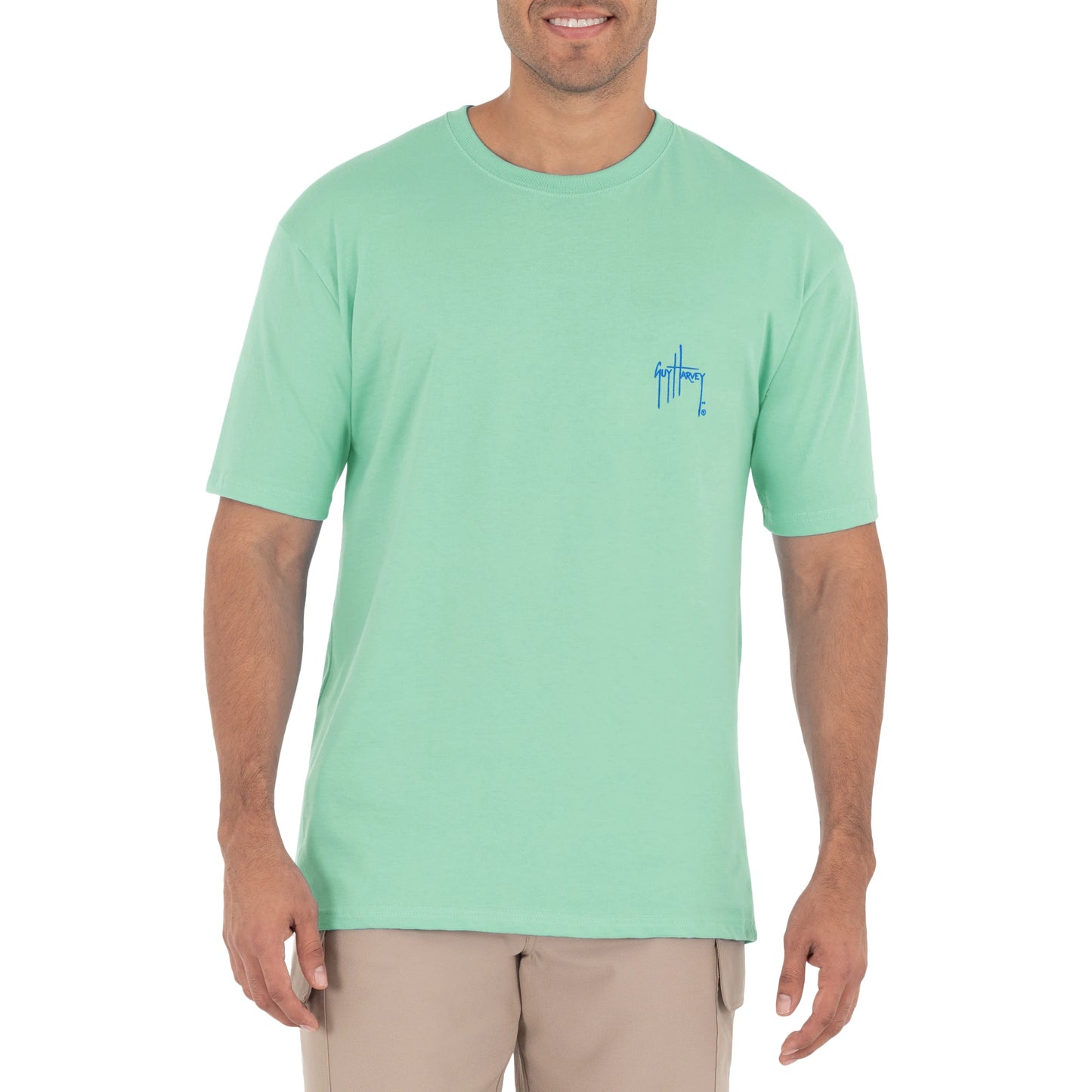 Men's Sunset Sailfish Short Sleeve Green T-Shirt