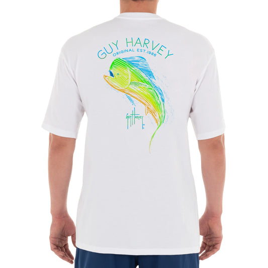 Men's Scribble Mahi Short Sleeve White T-Shirt