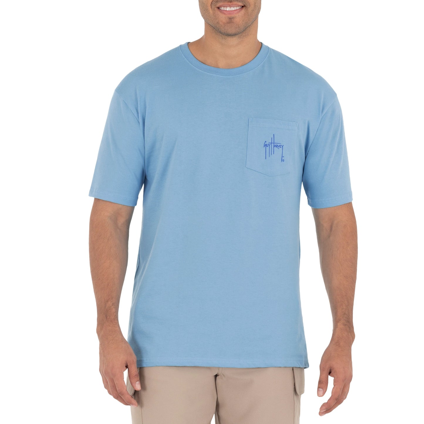 Men's Florida Mahi Short Sleeve Pocket Blue T-Shirt