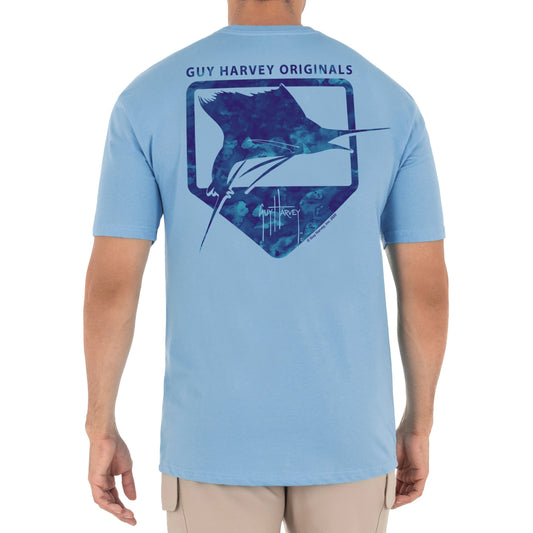 Men's Water Shield Short Sleeve Blue T-Shirt