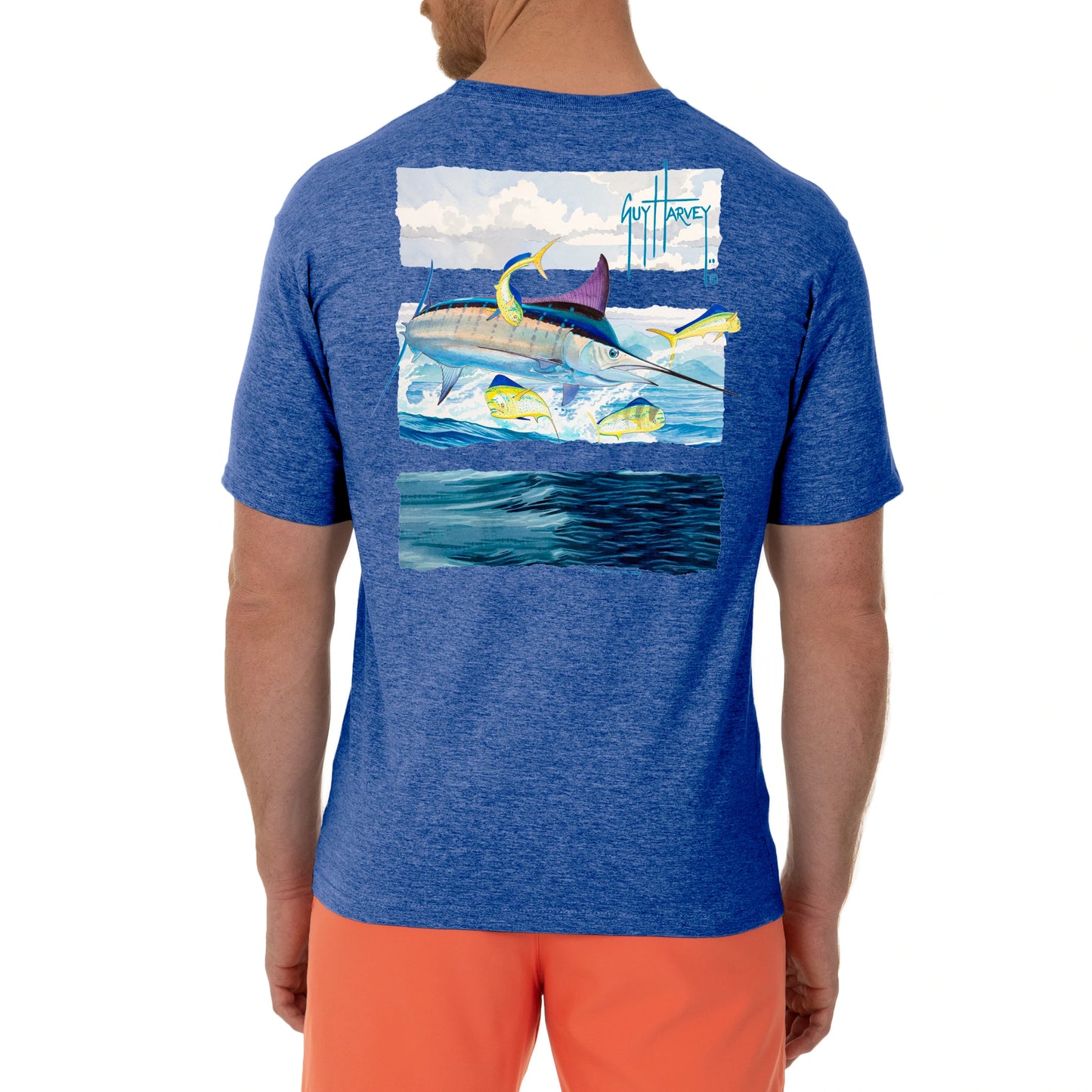 Men's Marlin Stripes Short Sleeve Pocket Royal T-Shirt